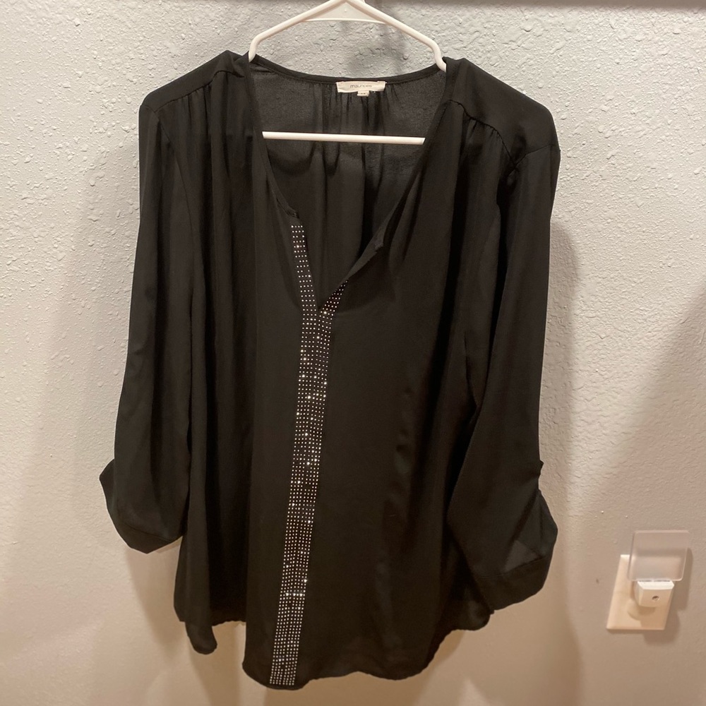 Black chiffon top